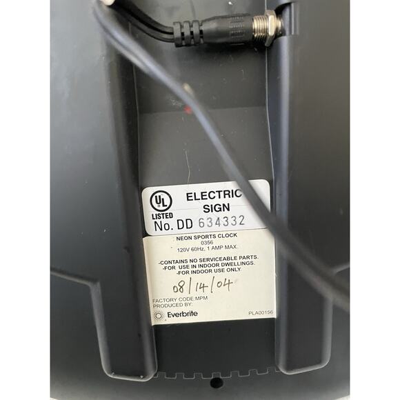 Imperial Seattle Mariners MLB Team Neon Everbright Wall Clock 20”x20” - Picture 9 of 9